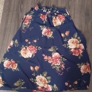 Mock Neck Floral Top